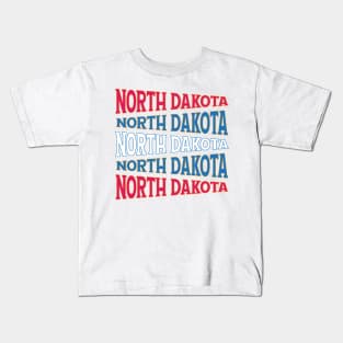 TEXT ART USA NORTH DAKOTA Kids T-Shirt